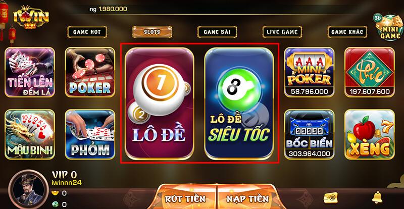 Nhiều thể loại lô đề hot tại cổng iwin