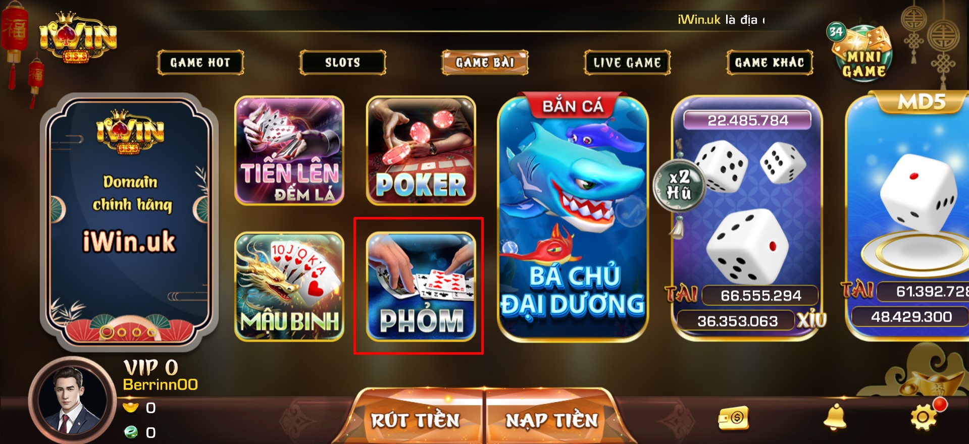 Điểm đặc biệt của game phỏm IWIN
